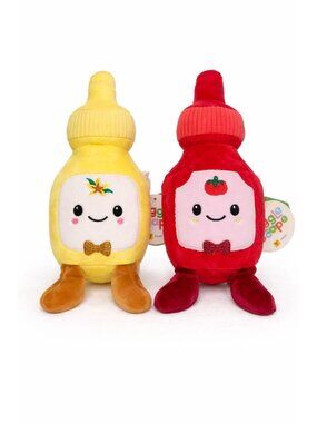 2025 Gigglescape Plush Ketchup & Mustard Bottles 9" New Toy Target Exclusive